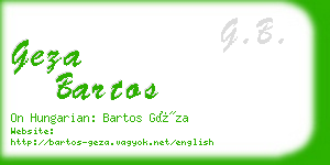 geza bartos business card